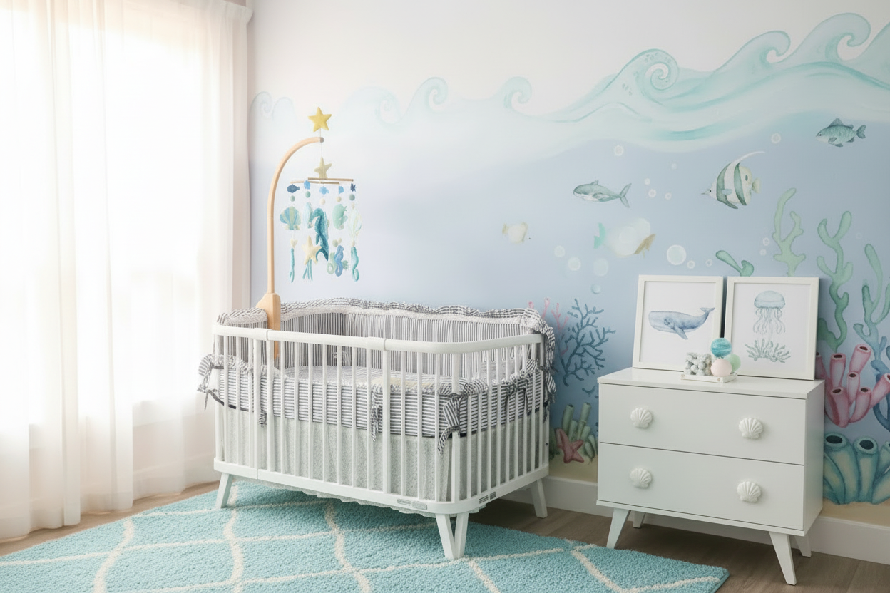 Grand Mobile de Lit Bébé Océan Coquillage Etoile de Mer