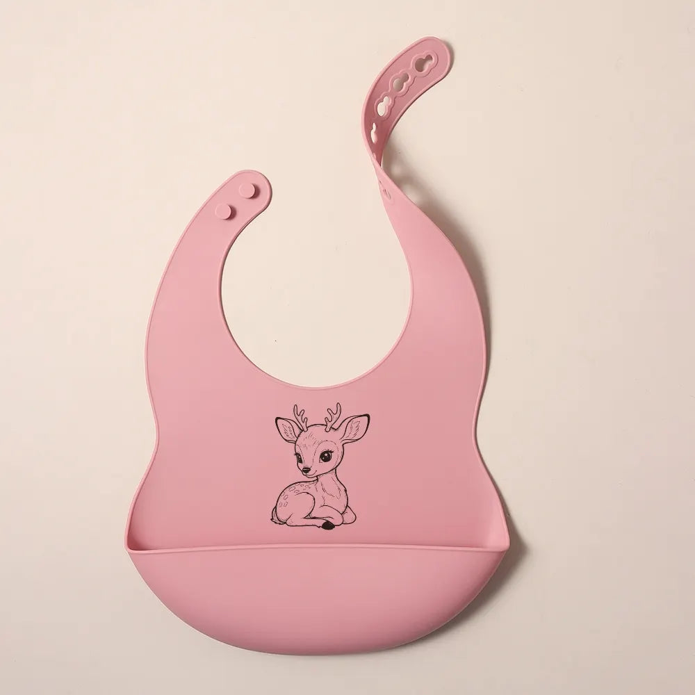 Bavoir Bébé Personnalisé en Silicone avec Poche