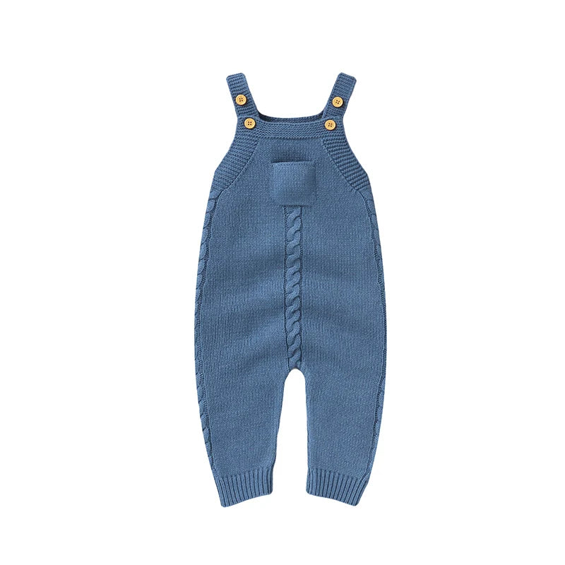 Barboteuse Bébé en Tricot à Bretelles