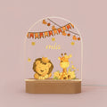 Veilleuse bébé Personnalisée Animaux de la Savane - 1 Couleur / Lion et Girafe - Veilleuse bébé
