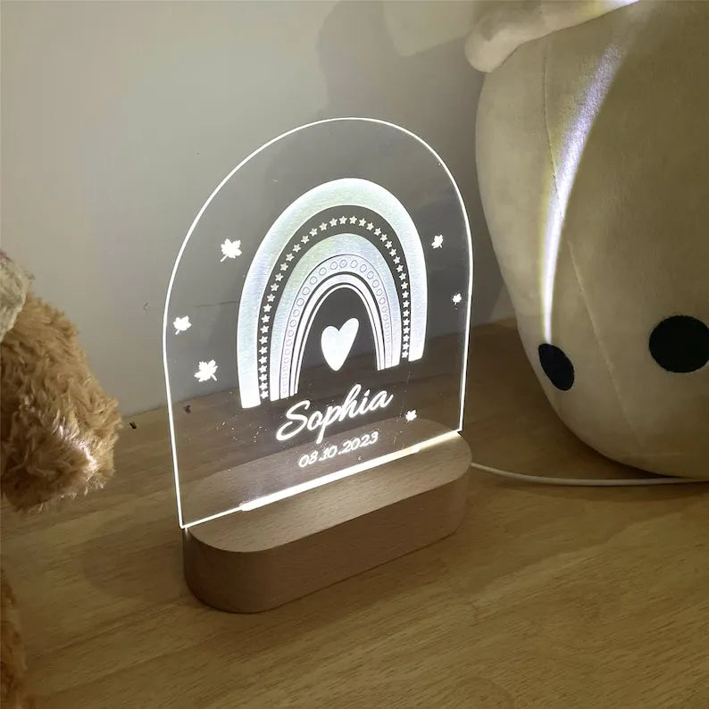 Veilleuse Bébé Personnalisée Arc En Ciel - Veilleuse bébé