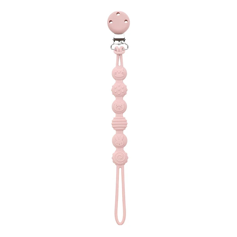 Attache-Tétine Bébé en Silicone à Motifs Animaux