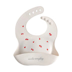 Bavoir Bébé en Silicone à Motifs Ludiques avec Poche