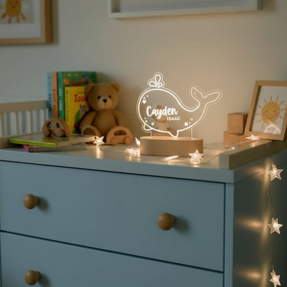 Veilleuse Bébé Personnalisable Baleine - Veilleuse bébé