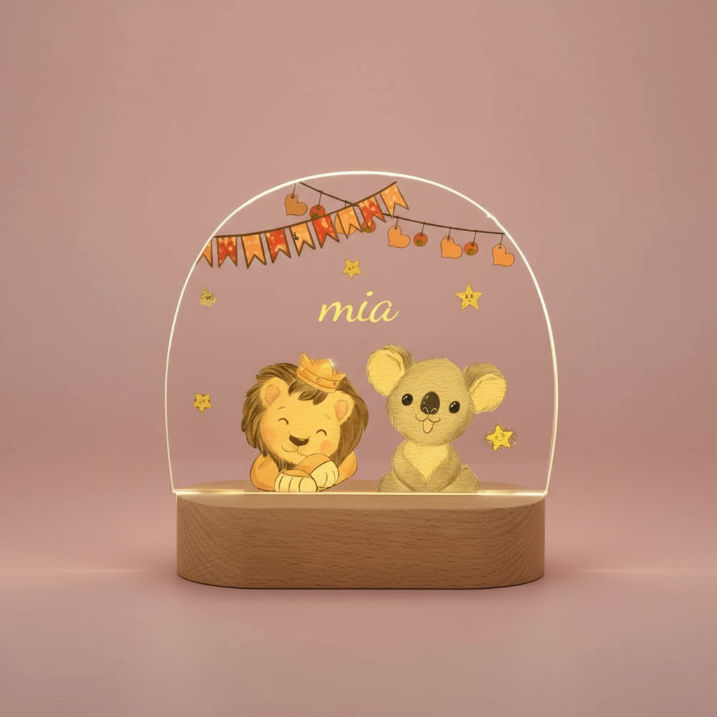 Veilleuse bébé Personnalisée Animaux de la Savane - Veilleuse bébé