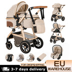 Poussette Bébé 3-en-1 Modulable avec Nacelle et Siège-Auto