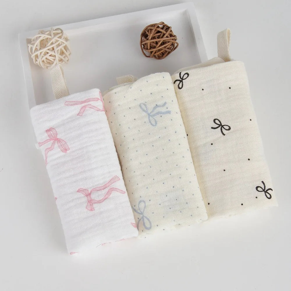 Linges de Toilette Bébé en Gaze de Coton — Lot de 3 ou 5