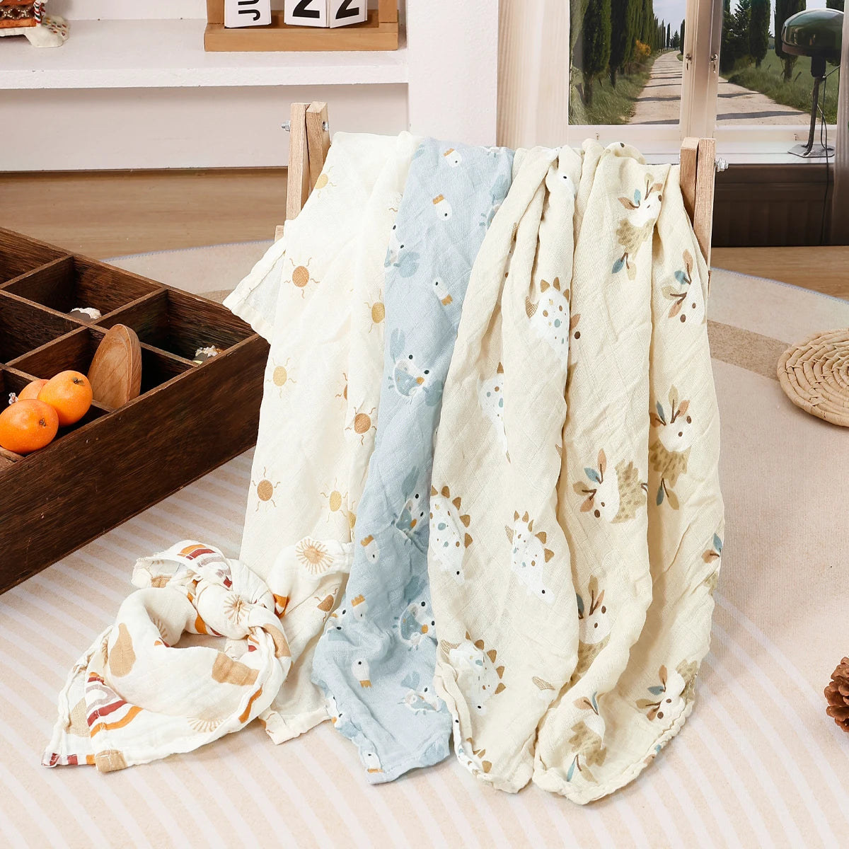 Langes Bébé en Mousseline de Coton — Lot de 5