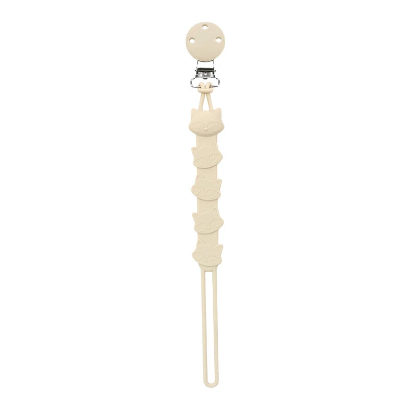Attache-Tétine Bébé en Silicone à Motifs Animaux