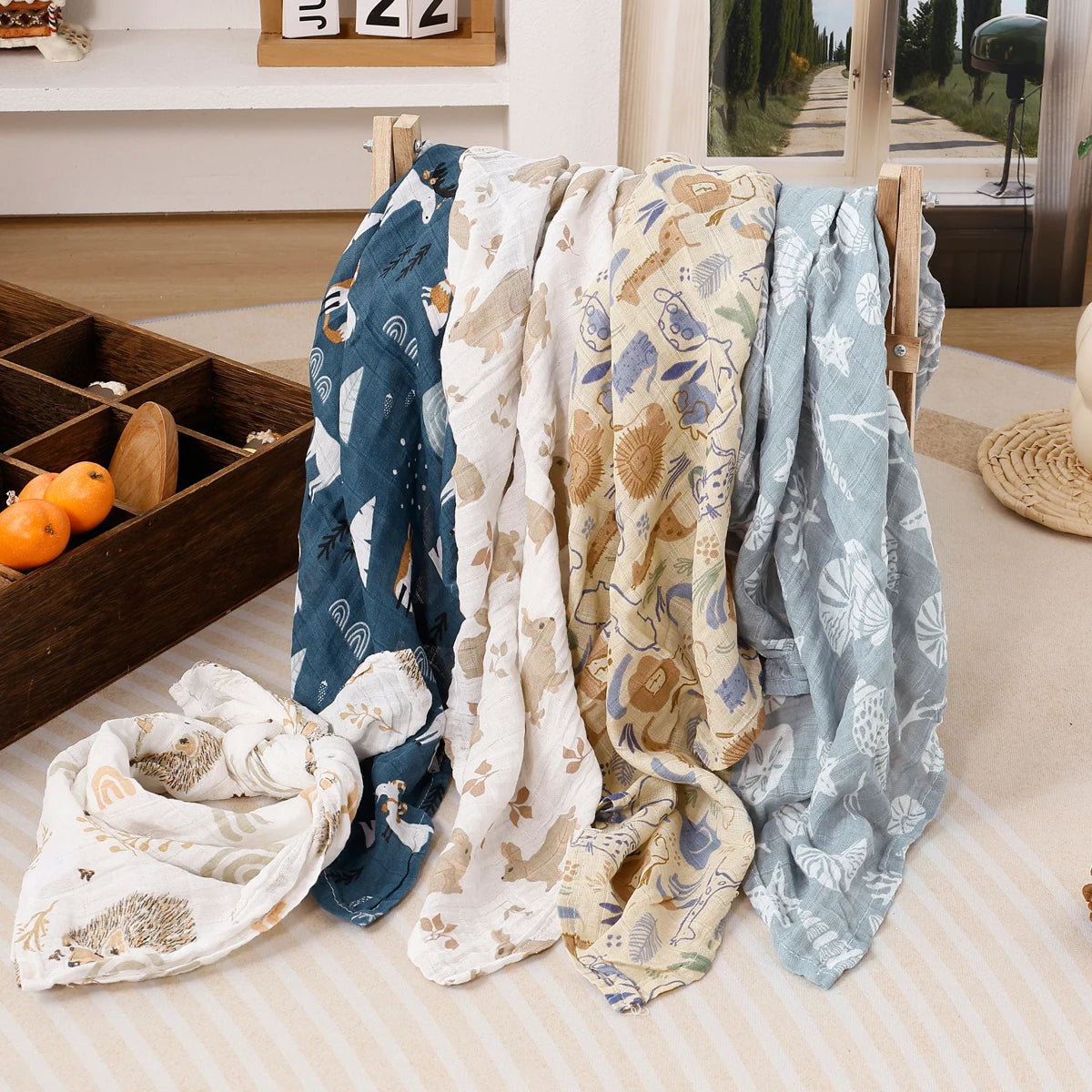 Langes Bébé en Mousseline de Coton — Lot de 5