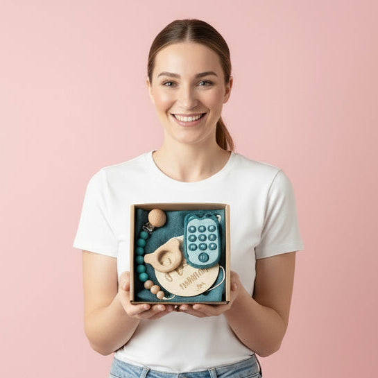 Coffret Naissance Nouveau Né Silicone Télécommande Bleu - Coffrets cadeaux pour bébés