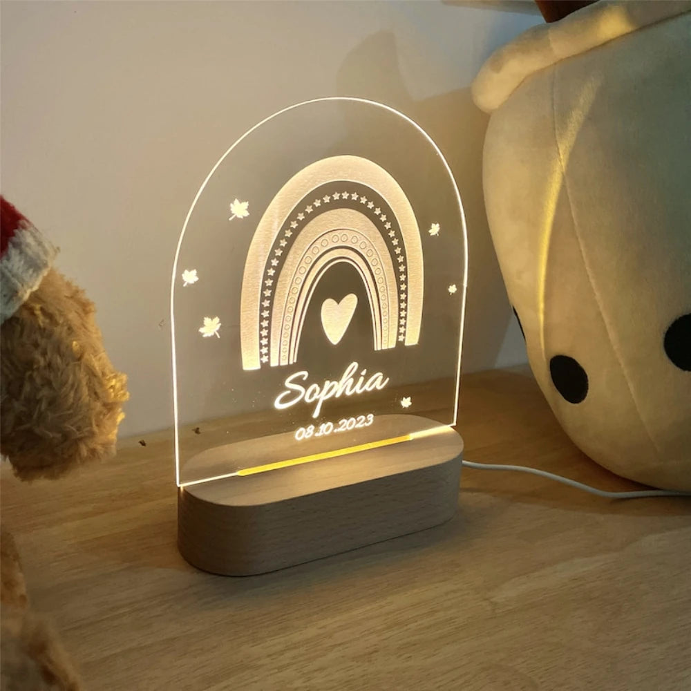 Veilleuse Bébé Personnalisée Arc En Ciel - Veilleuse bébé