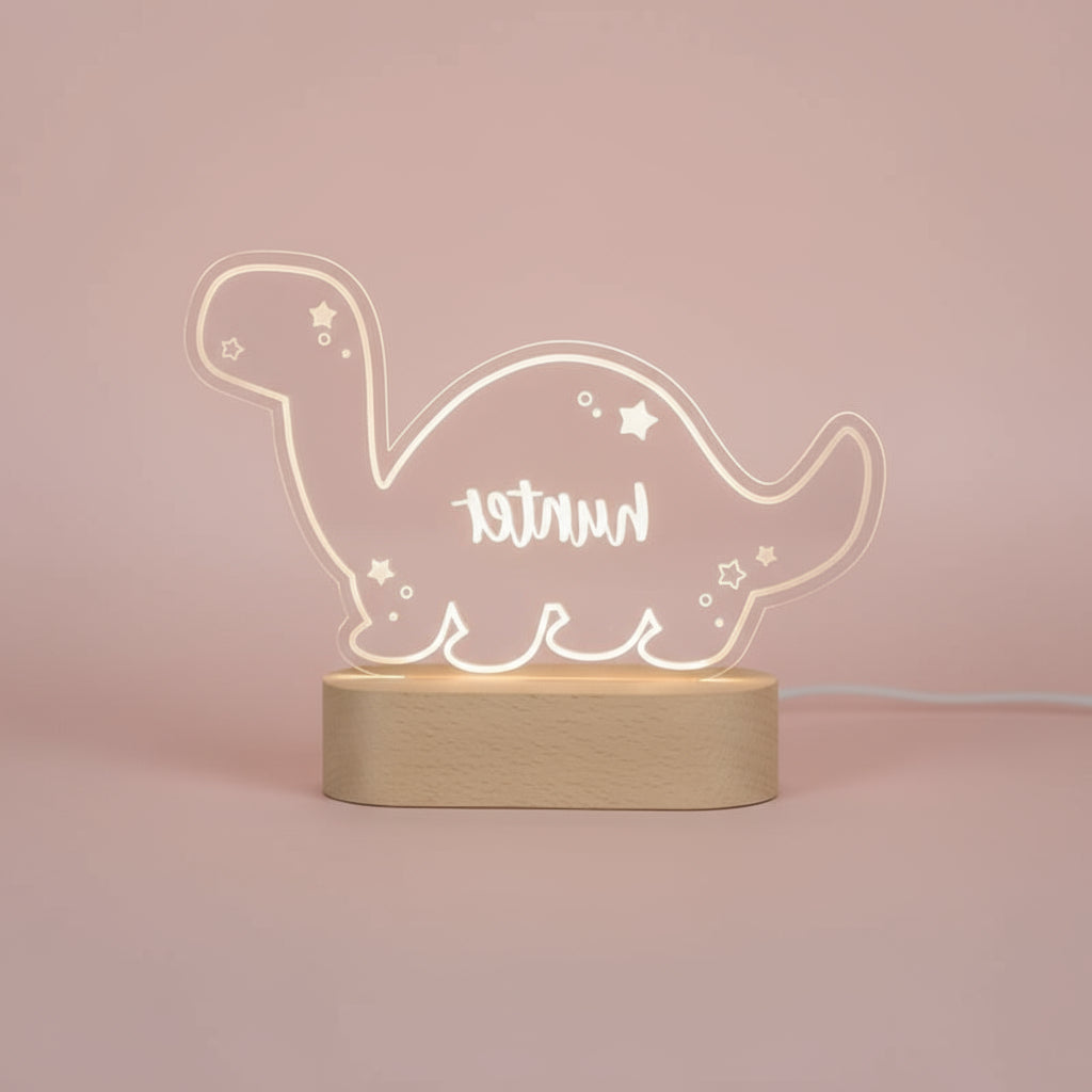 Veilleuse Bébé Personnalisable Dinosaure Blanc Chaud / Dinosaure - Veilleuse bébé