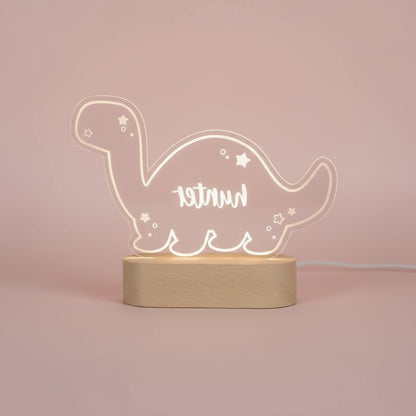 Veilleuse Bébé Personnalisable Dinosaure Blanc Chaud / Dinosaure - Veilleuse bébé