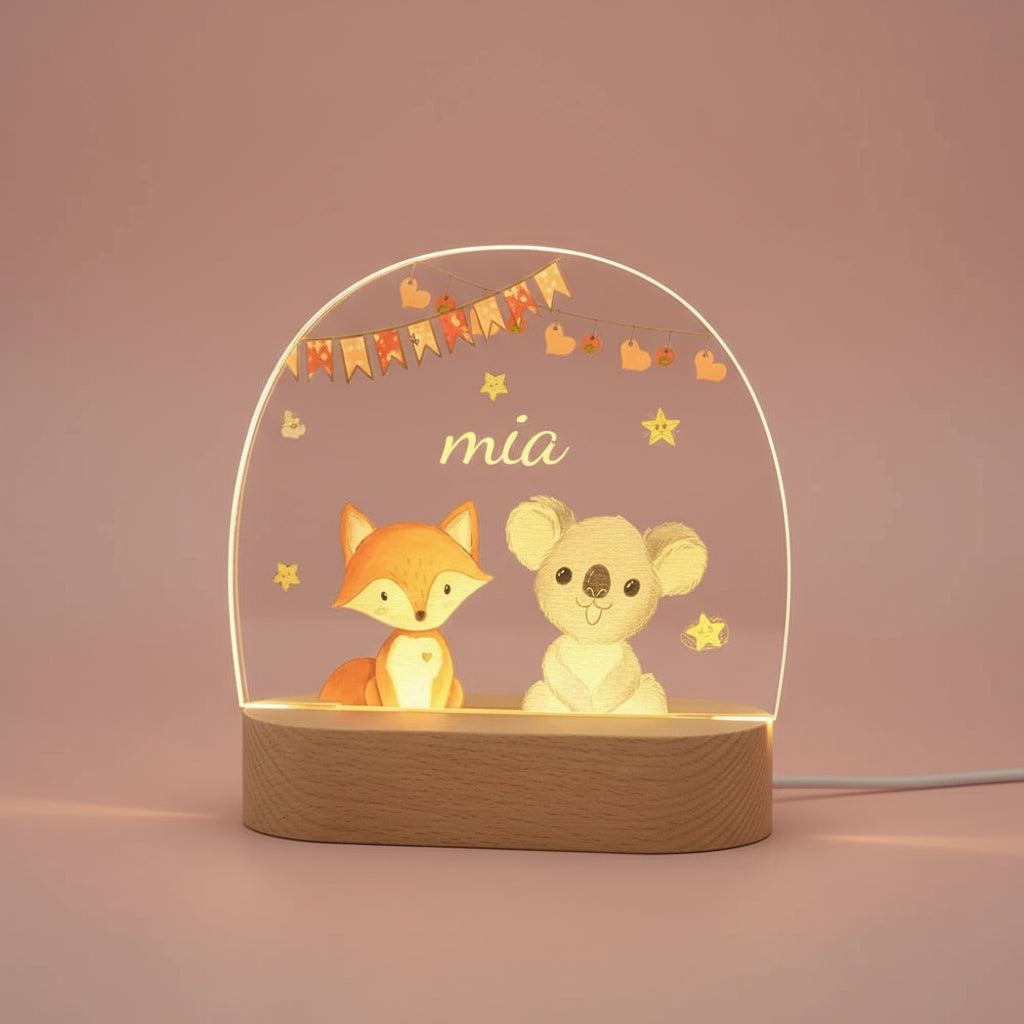 Veilleuse bébé Personnalisée Animaux de la Savane - Veilleuse bébé