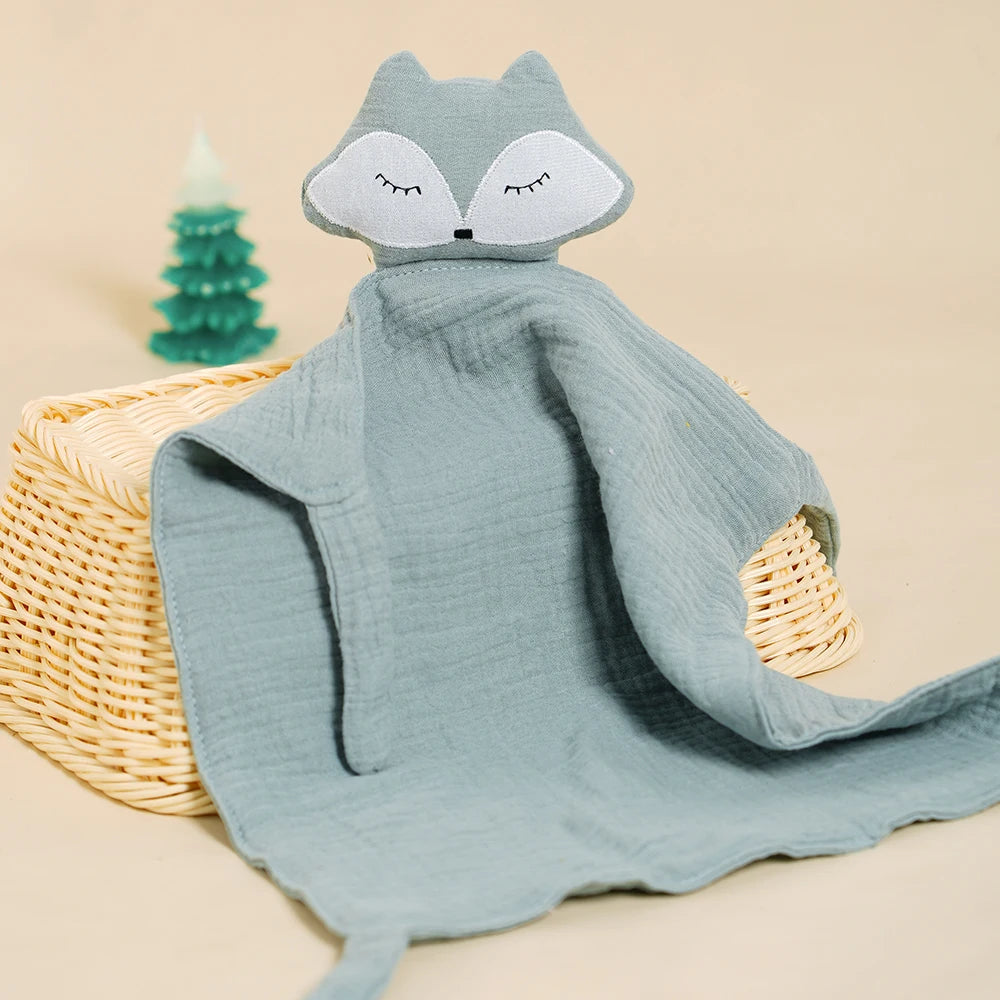 Doudou Renard en coton doux, parfait pour les bébés de 1 à 3 ans, disponible chez HappyFlute.