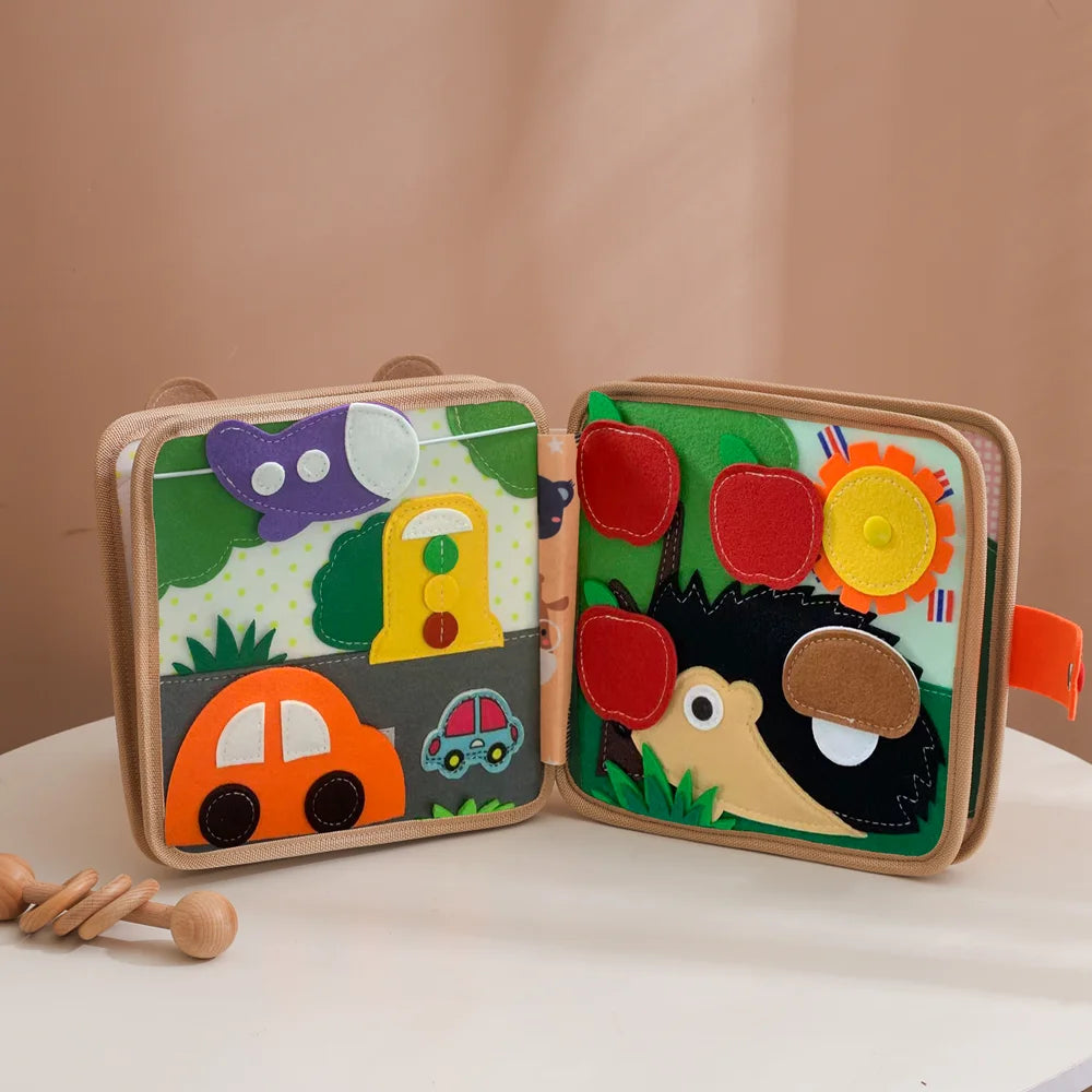 Livre Sensoriel Bébé en Tissu – Girafe