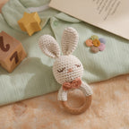 Hochet bébé Animaux en Crochet et Bois