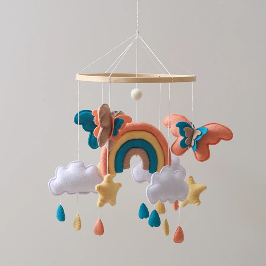 Mobile bébé Papillons et Arc en ciel