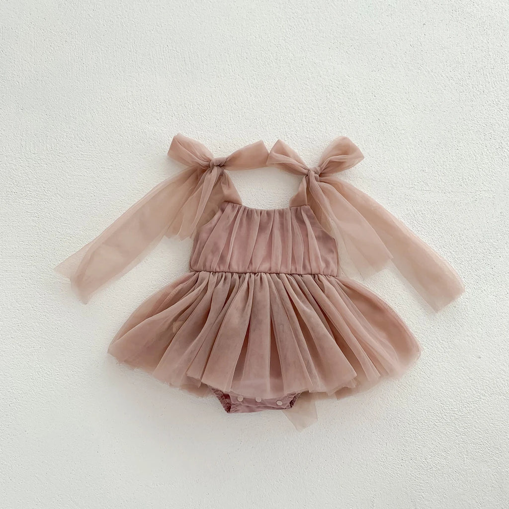 Robe Body Bébé en Tulle à Nœuds