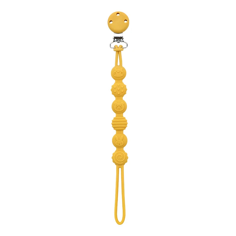 Attache-Tétine Bébé en Silicone à Motifs Animaux
