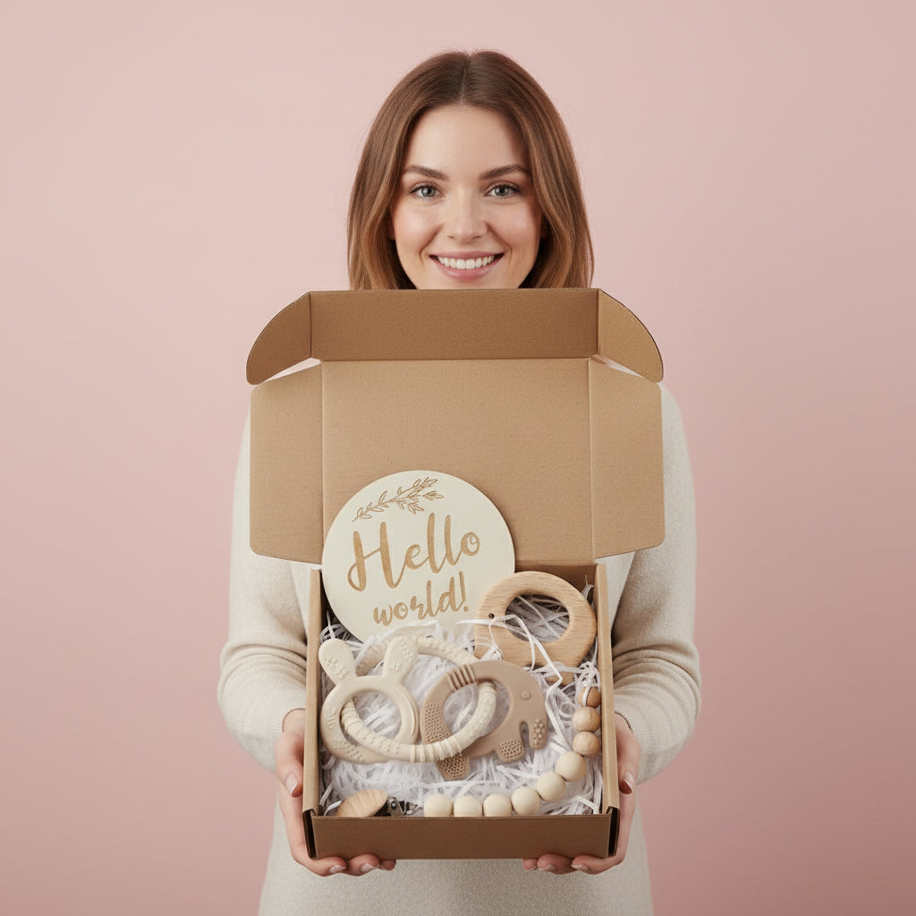 Coffret Naissance à offrir Petit éléphant Silicone Beige - Coffret Naissance