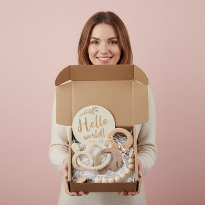 Coffret Naissance à offrir Petit éléphant Silicone Beige - Coffret Naissance