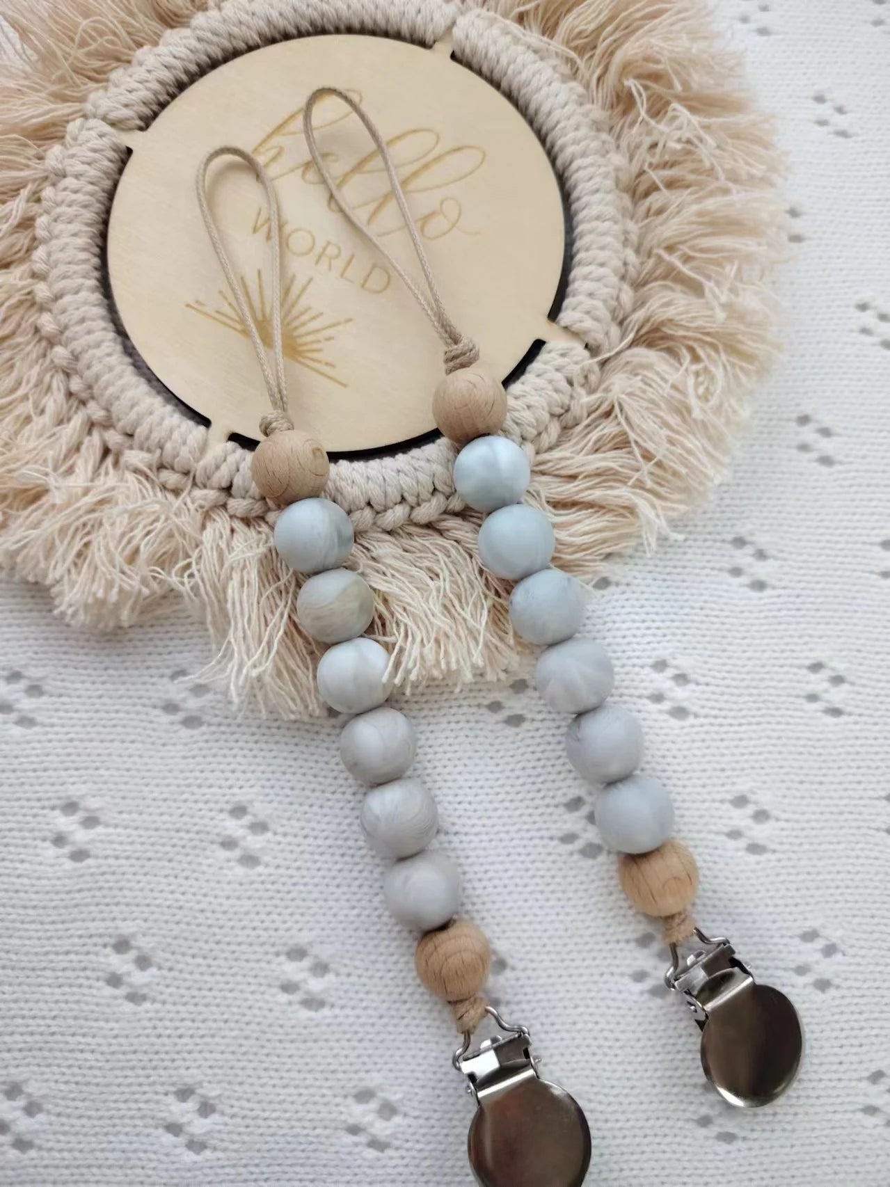Attache tétine Bébé en Perles