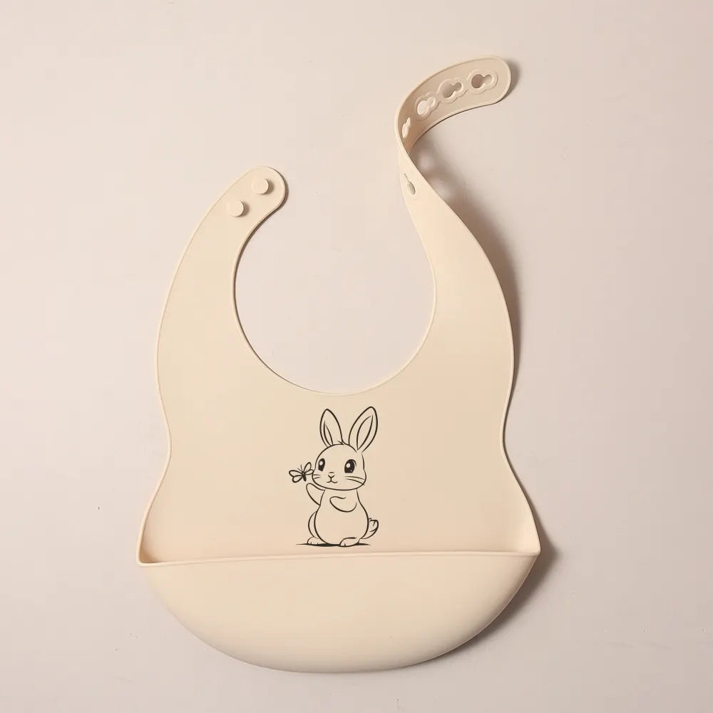 Bavoir Bébé Personnalisé en Silicone avec Poche