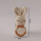 Hochet bébé Animaux en Crochet et Bois