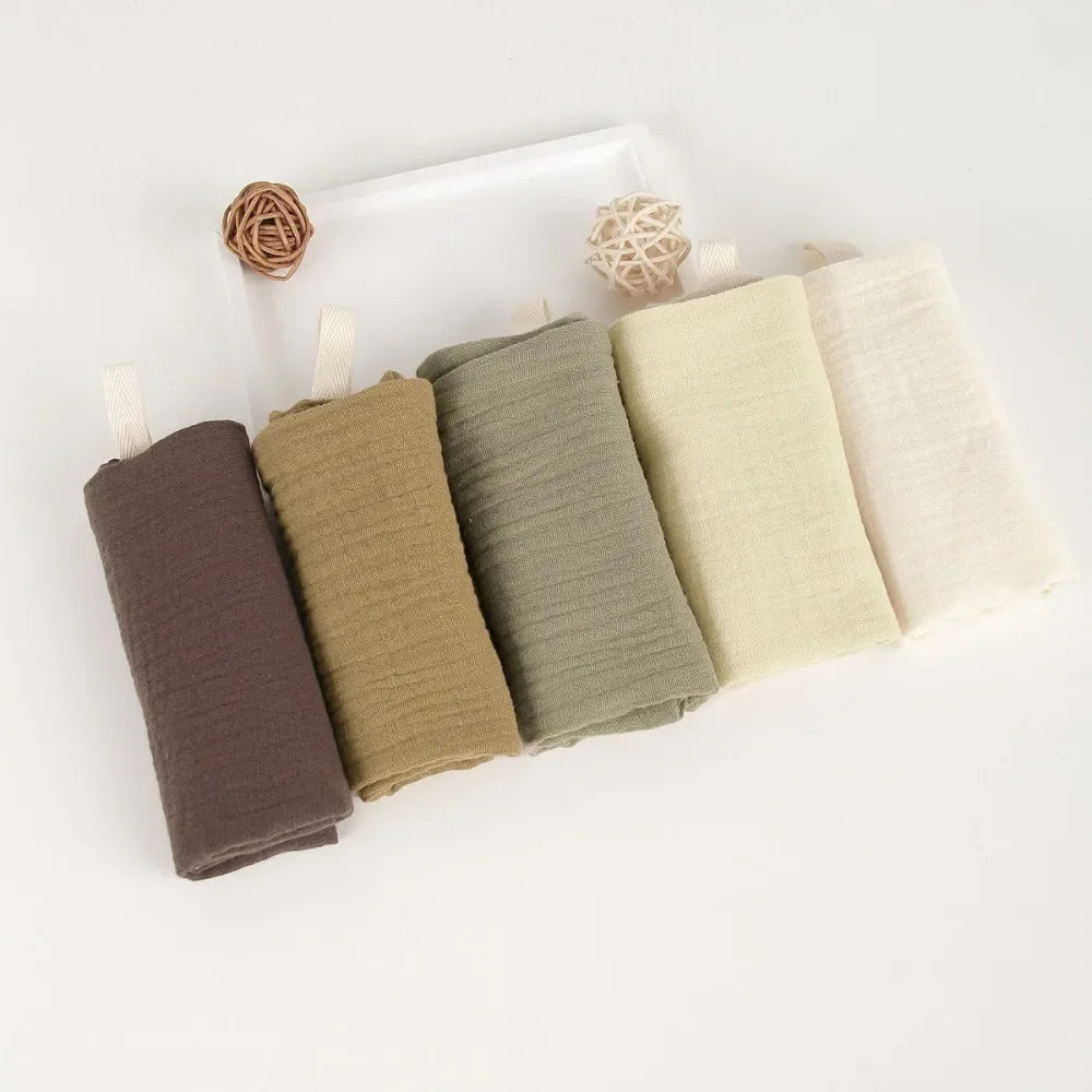 Linges de Toilette Bébé en Gaze de Coton — Lot de 3 ou 5