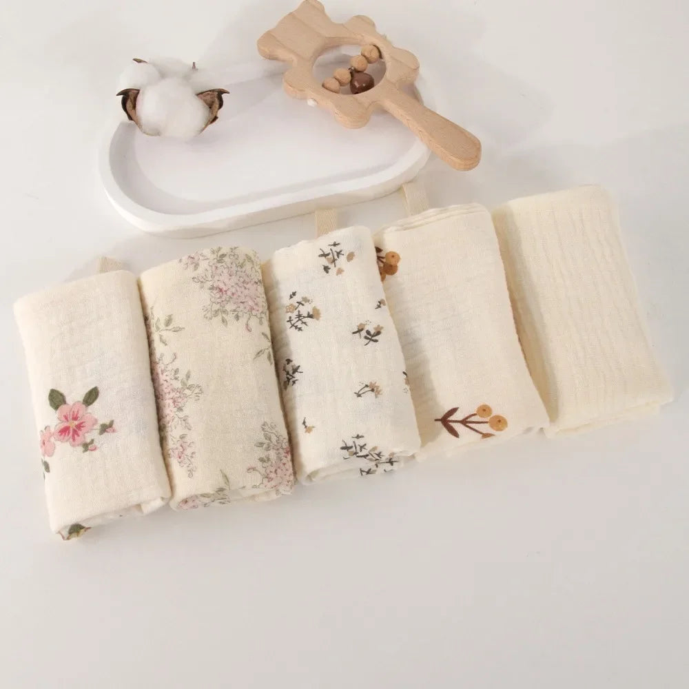 Linges de Toilette Bébé en Gaze de Coton — Lot de 3 ou 5