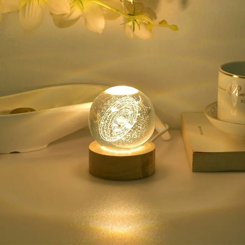 Veilleuse Boule de Cristal 3D pour Chambre de Bébé