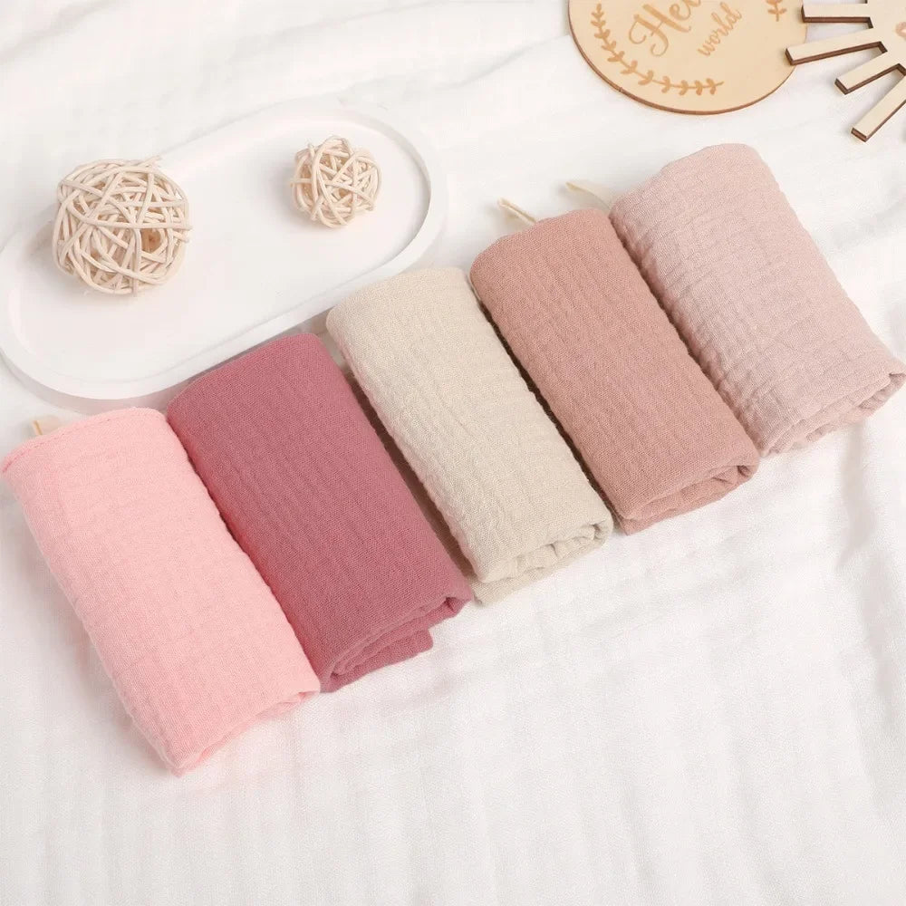 Linges de Toilette Bébé en Gaze de Coton — Lot de 3 ou 5
