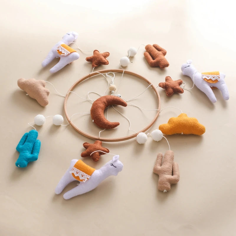 Mobile Bébé Petit Lama - Lama & Nuages - Mobile bébé