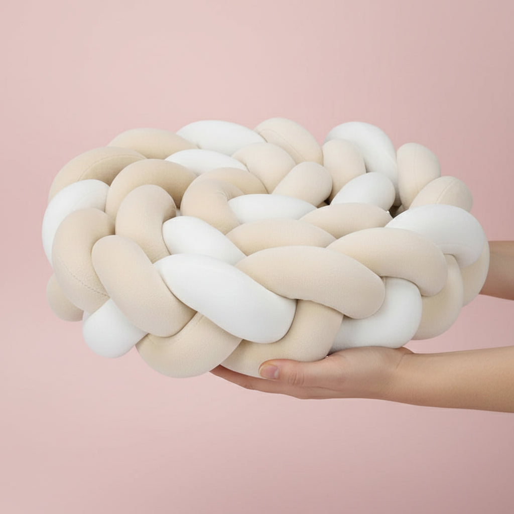 Tresse de lit Bébé - Beige Clair - Blanc / 1 mètre - Tresse de Lit