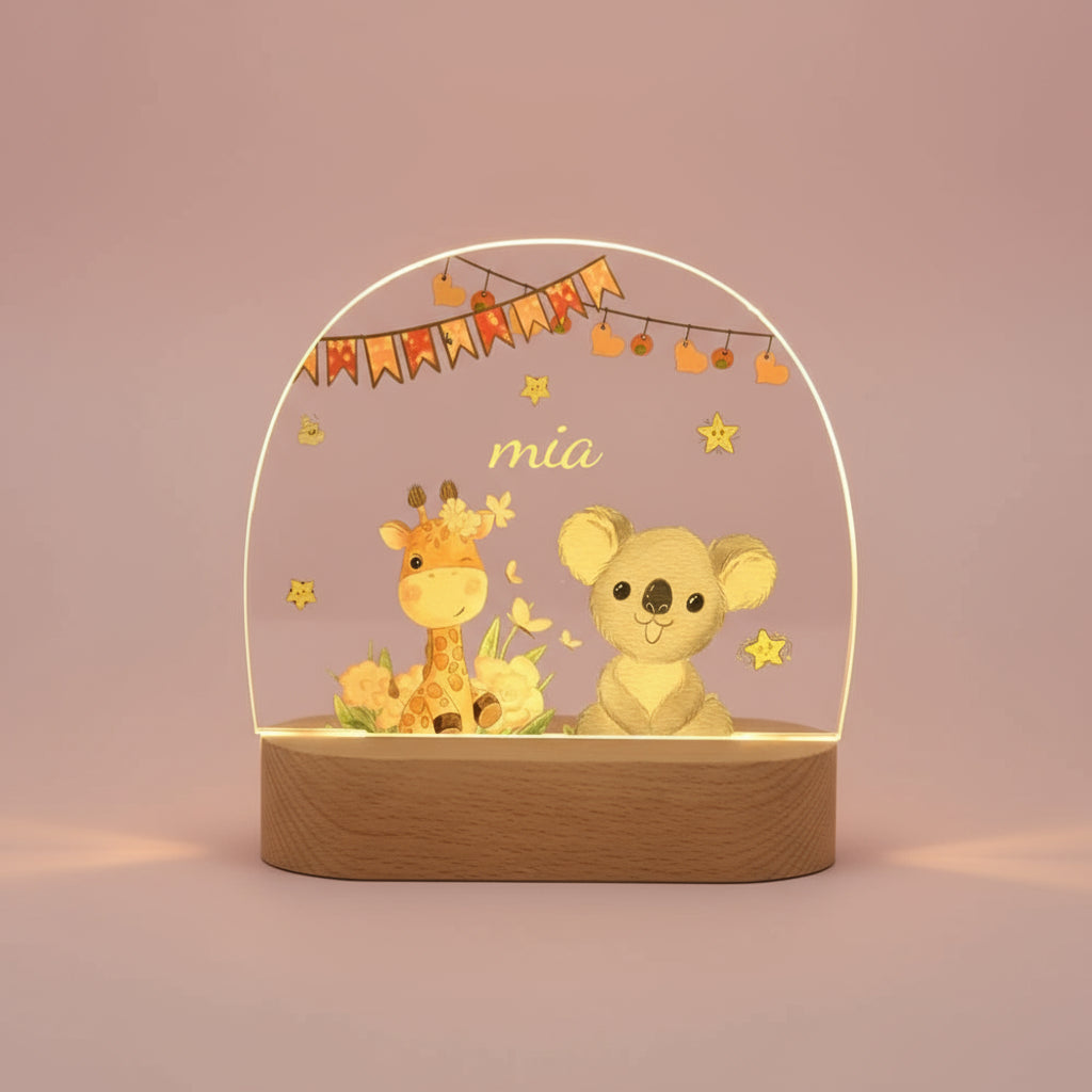 Veilleuse bébé Personnalisée Animaux de la Savane - Veilleuse bébé