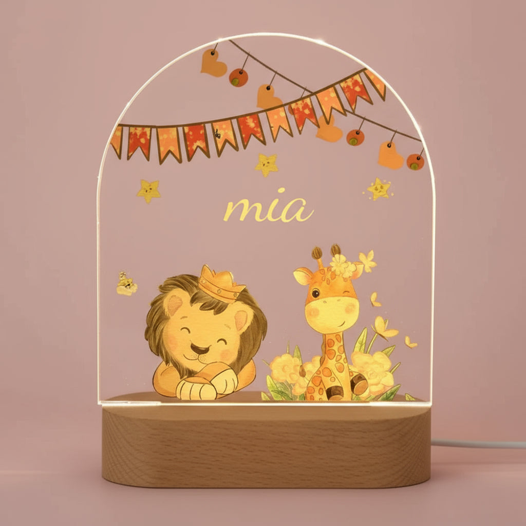 Veilleuse bébé Personnalisée Animaux de la Savane - Veilleuse bébé