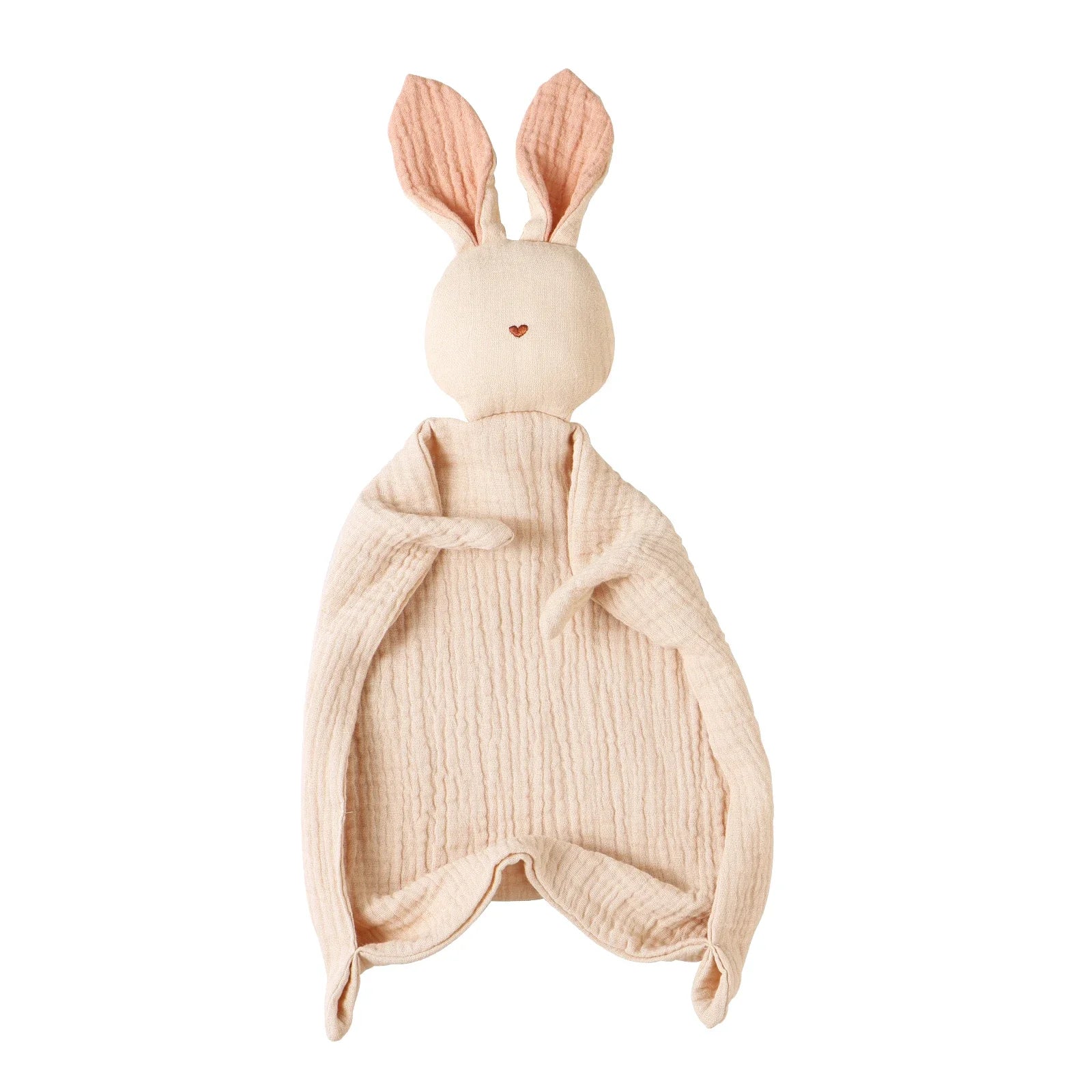 Doudou Lapin aux Grandes Oreilles en tissu doux, parfait pour les bébés de 1 à 3 ans, disponible chez Insular.