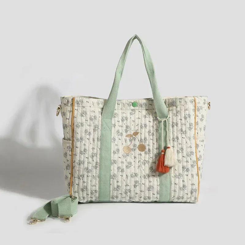 Sac à langer vert sauge Beige et Vert Sauge - SAC A LANGER