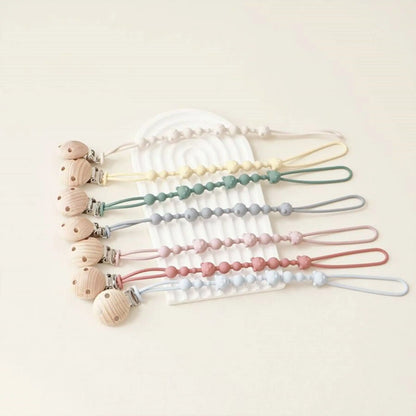 Attache tétine Silicone et Bois - Attache Tétine
