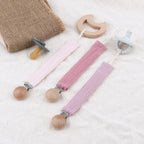 Attache Tétine en Bois et Tissu - Attache tétine