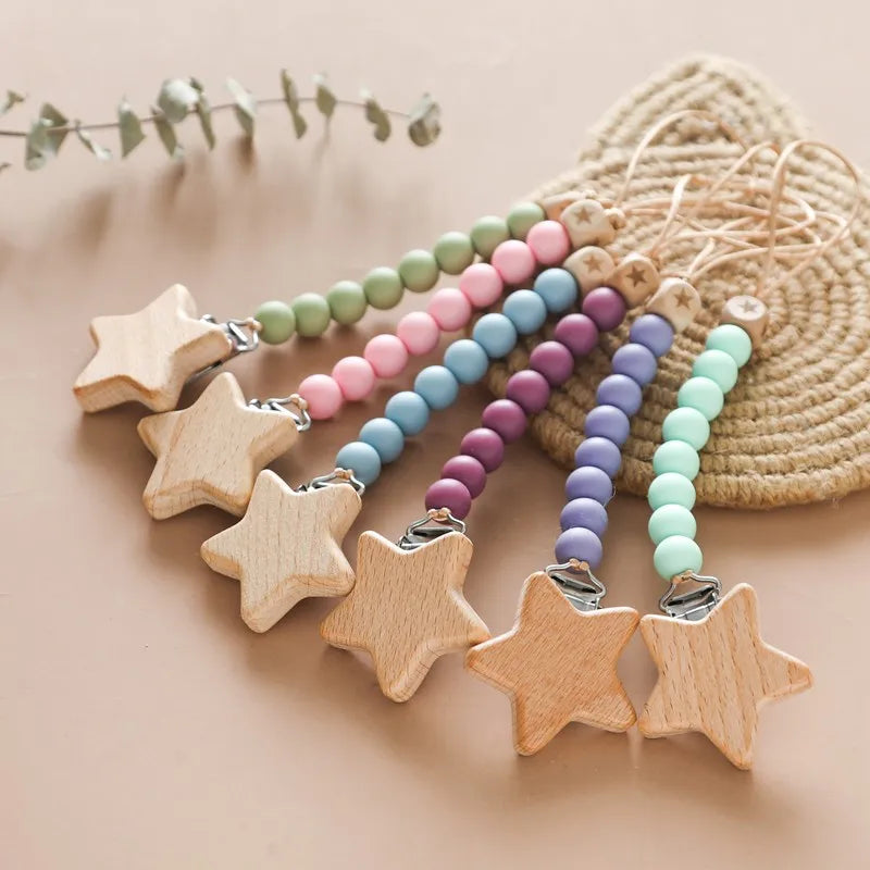 Attache Tétine Perle étoile - Attache tétine