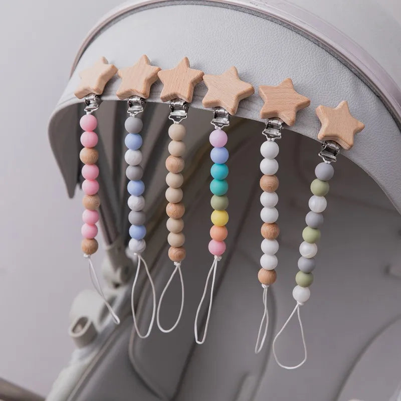 Attache Tétine Perle étoile - Attache tétine