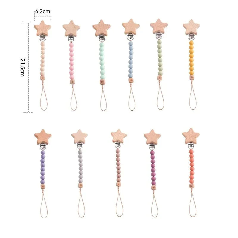 Attache Tétine Perle étoile - Attache tétine