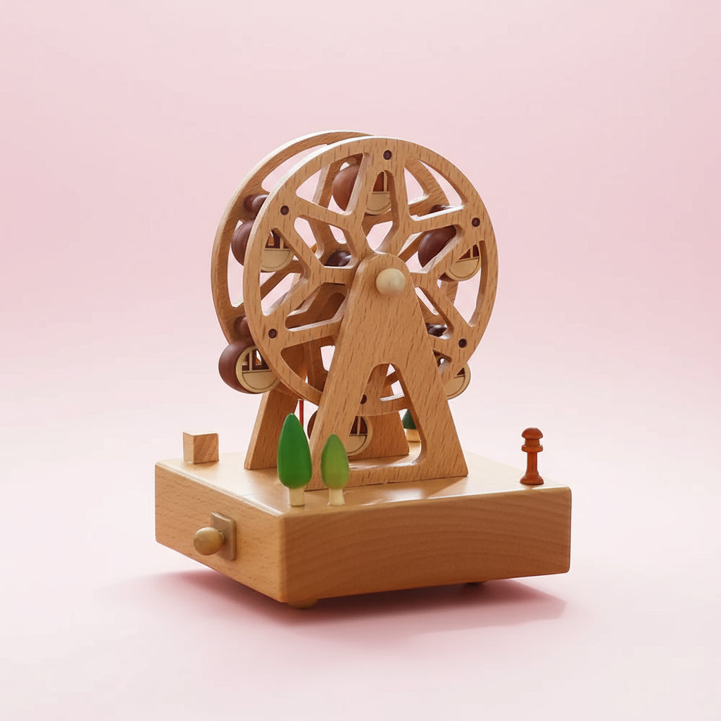 Boite à Musique Bébé - Grande Roue - Jouet En bois bébé