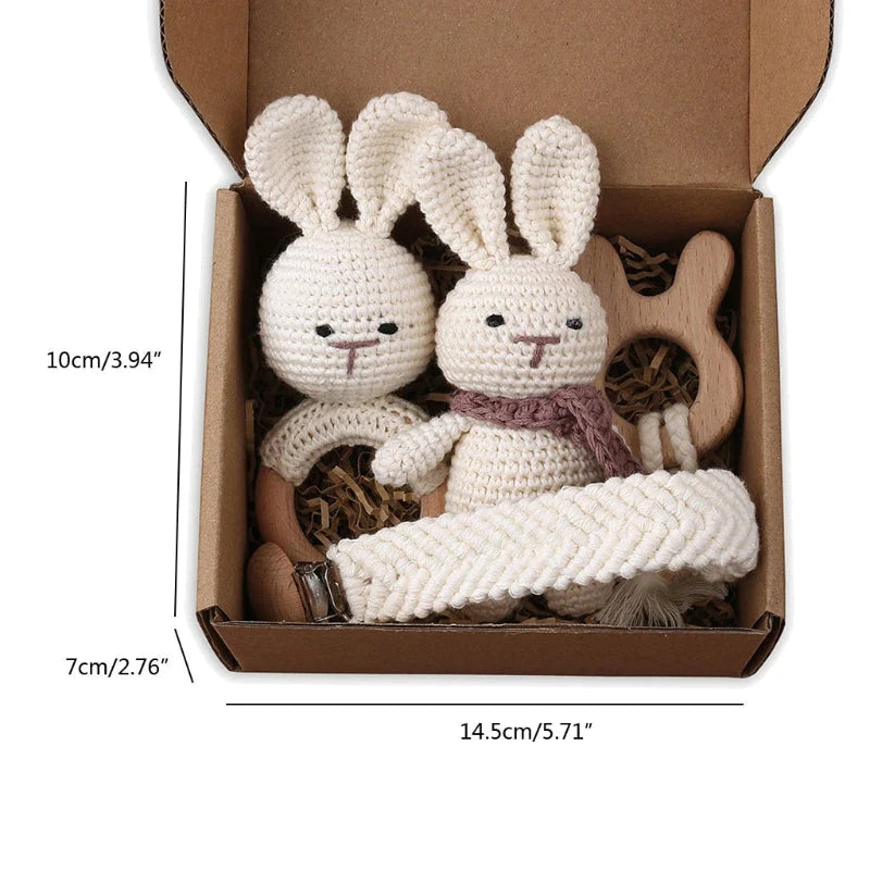 Coffret Bébé Lapin - Lapin En Crochet - Jouet En bois bébé
