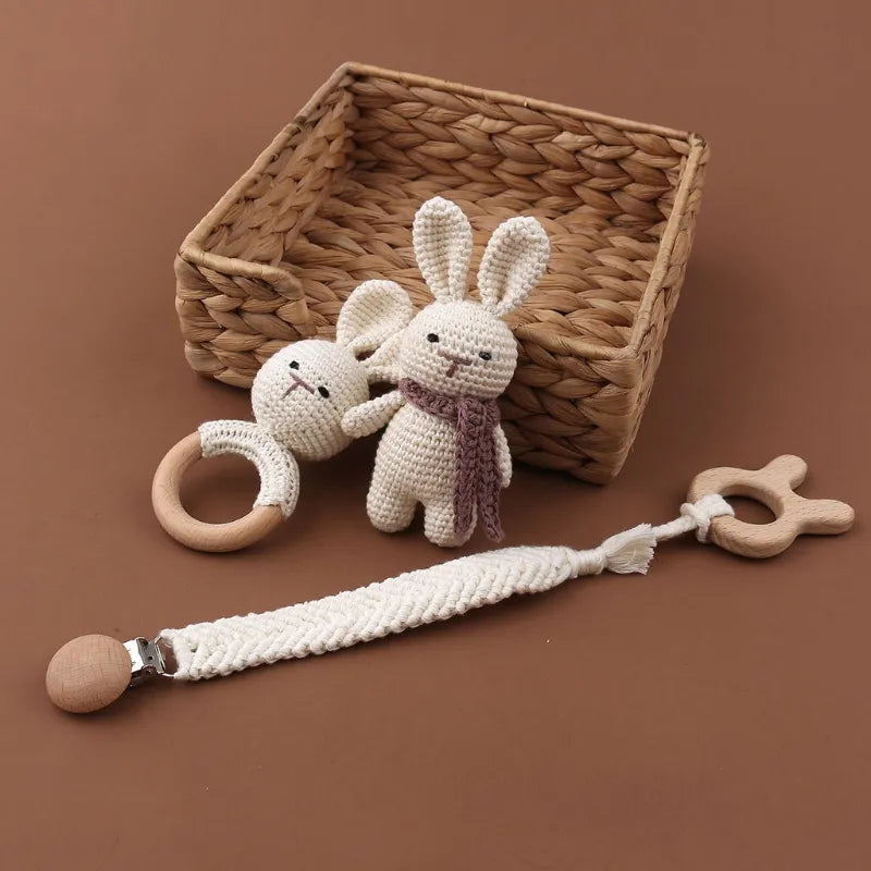 Coffret Bébé Lapin - Lapin En Crochet - Jouet En bois bébé