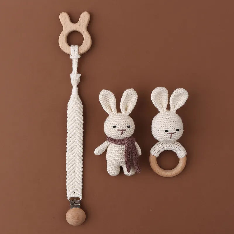 Coffret Bébé Lapin - Lapin En Crochet - Jouet En bois bébé