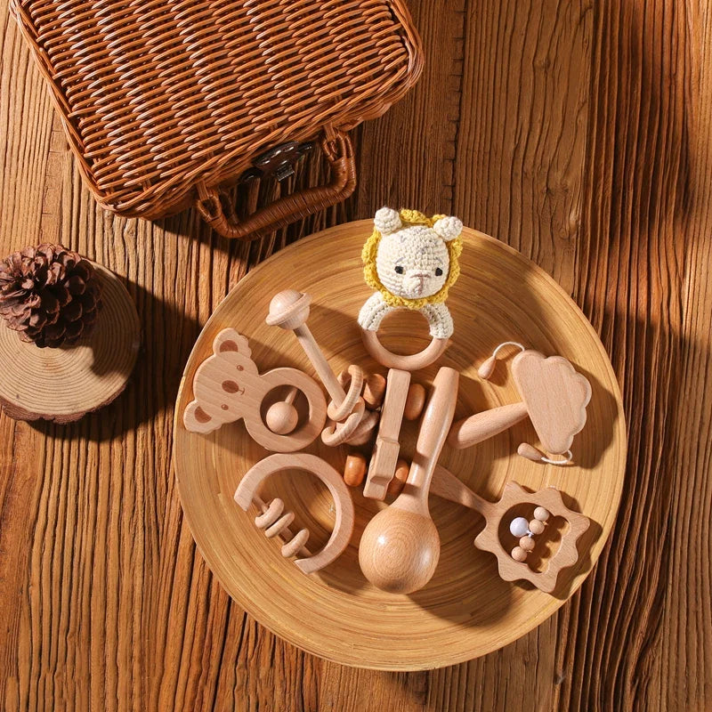 Coffret Jeu En Bois Bébé - Lion - Jouet En bois bébé